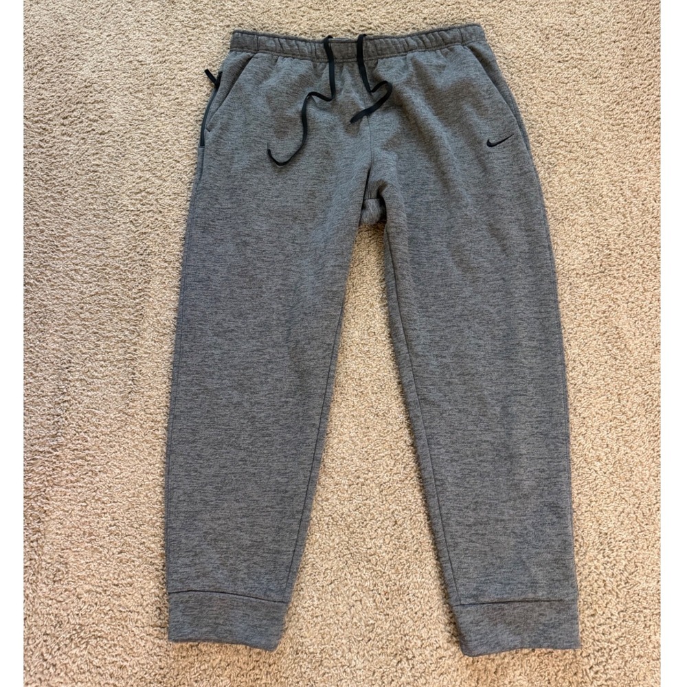 Nike Therma-FIT Mens 3XL Gray Heather Fleece Sweatpants Joggers Zipper Pocket